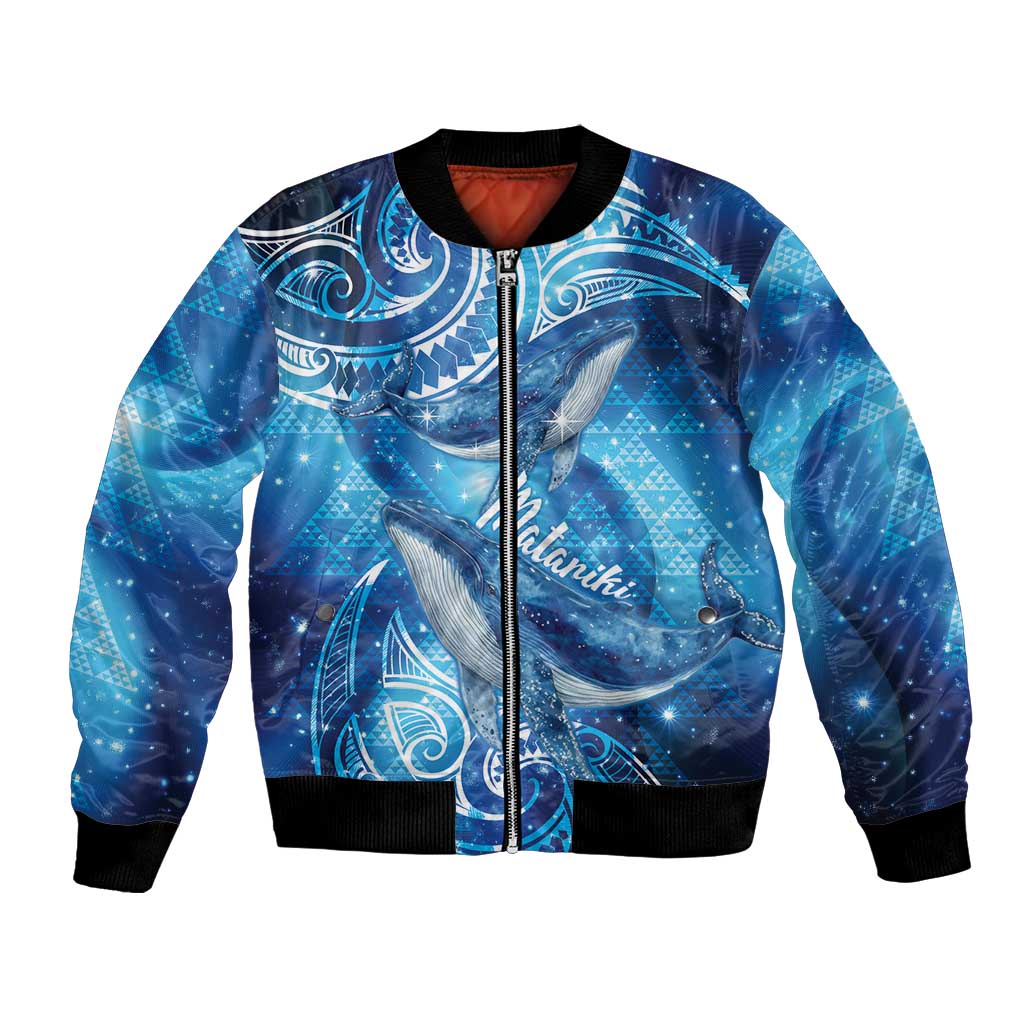 New Zealand Humpback Whale Matariki Bomber Jacket Maori New Year Taniko Niho Taniwha
