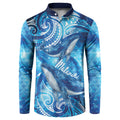 New Zealand Humpback Whale Matariki Button Sweatshirt Maori New Year Taniko Niho Taniwha
