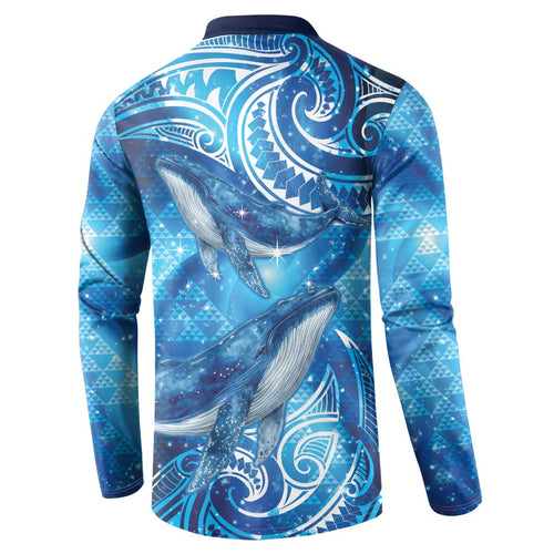 New Zealand Humpback Whale Matariki Button Sweatshirt Maori New Year Taniko Niho Taniwha