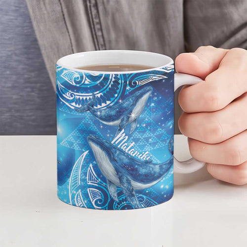 New Zealand Humpback Whale Matariki Ceramic Mug Maori New Year Taniko Niho Taniwha