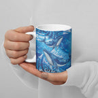 New Zealand Humpback Whale Matariki Ceramic Mug Maori New Year Taniko Niho Taniwha