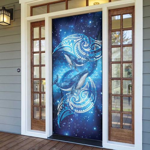 New Zealand Humpback Whale Matariki Door Cover Maori New Year Taniko Niho Taniwha