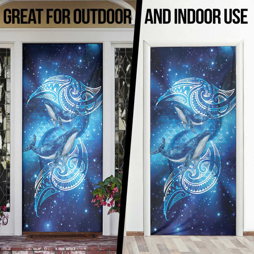 New Zealand Humpback Whale Matariki Door Cover Maori New Year Taniko Niho Taniwha