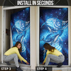 New Zealand Humpback Whale Matariki Door Cover Maori New Year Taniko Niho Taniwha