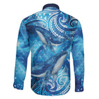 New Zealand Humpback Whale Matariki Family Matching Long Sleeve Bodycon Dress and Hawaiian Shirt Maori New Year Taniko Niho Taniwha