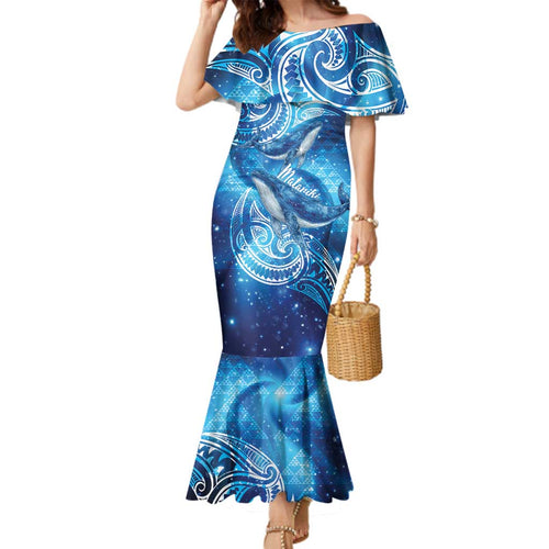 New Zealand Humpback Whale Matariki Family Matching Mermaid Dress and Hawaiian Shirt Maori New Year Taniko Niho Taniwha