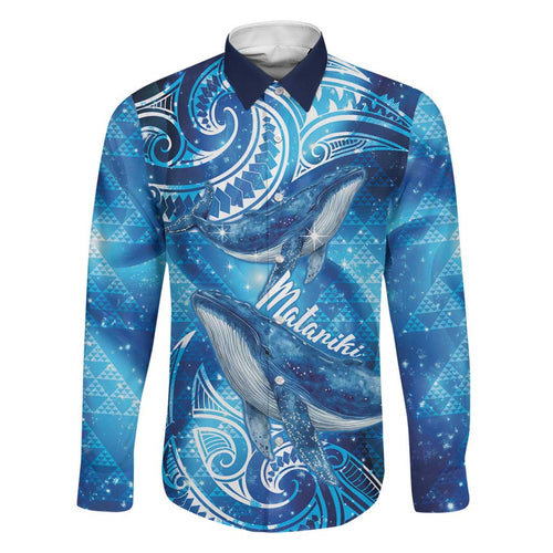 New Zealand Humpback Whale Matariki Family Matching Summer Maxi Dress and Hawaiian Shirt Maori New Year Taniko Niho Taniwha