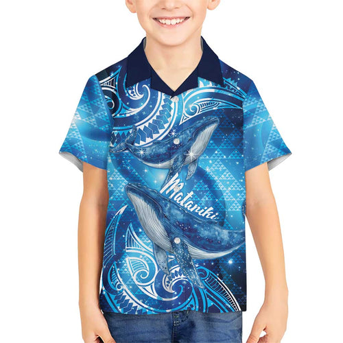 New Zealand Humpback Whale Matariki Family Matching Tank Maxi Dress and Hawaiian Shirt Maori New Year Taniko Niho Taniwha