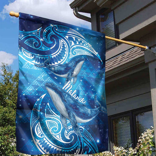 New Zealand Humpback Whale Matariki Garden Flag Maori New Year Taniko Niho Taniwha