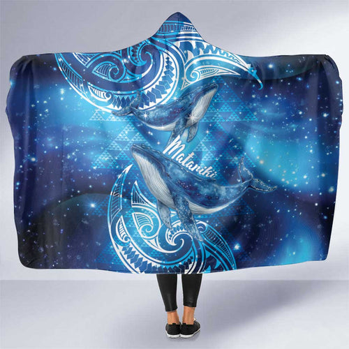New Zealand Humpback Whale Matariki Hooded Blanket Maori New Year Taniko Niho Taniwha
