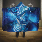 New Zealand Humpback Whale Matariki Hooded Blanket Maori New Year Taniko Niho Taniwha