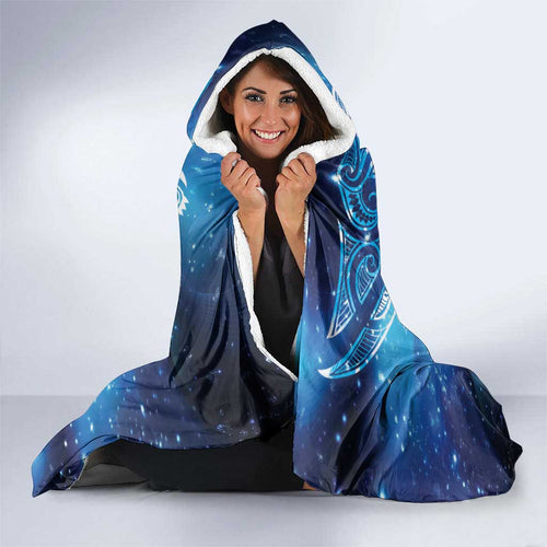 New Zealand Humpback Whale Matariki Hooded Blanket Maori New Year Taniko Niho Taniwha