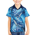 New Zealand Humpback Whale Matariki Kid Hawaiian Shirt Maori New Year Taniko Niho Taniwha