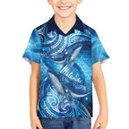 New Zealand Humpback Whale Matariki Kid Hawaiian Shirt Maori New Year Taniko Niho Taniwha