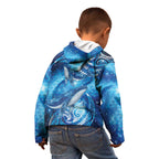 New Zealand Humpback Whale Matariki Kid Hoodie Maori New Year Taniko Niho Taniwha