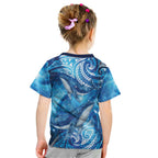 New Zealand Humpback Whale Matariki Kid T Shirt Maori New Year Taniko Niho Taniwha