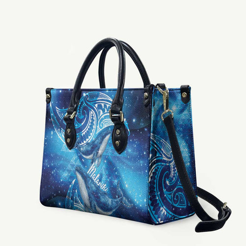 New Zealand Humpback Whale Matariki Leather Bag Maori New Year Taniko Niho Taniwha