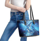 New Zealand Humpback Whale Matariki Leather Tote Bag Maori New Year Taniko Niho Taniwha