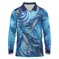 New Zealand Humpback Whale Matariki Long Sleeve Polo Shirt Maori New Year Taniko Niho Taniwha