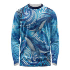 New Zealand Humpback Whale Matariki Long Sleeve Shirt Maori New Year Taniko Niho Taniwha
