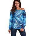 New Zealand Humpback Whale Matariki Off Shoulder Sweater Maori New Year Taniko Niho Taniwha