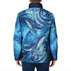 New Zealand Humpback Whale Matariki Padded Jacket Maori New Year Taniko Niho Taniwha