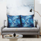 New Zealand Humpback Whale Matariki Pillow Cover Maori New Year Taniko Niho Taniwha