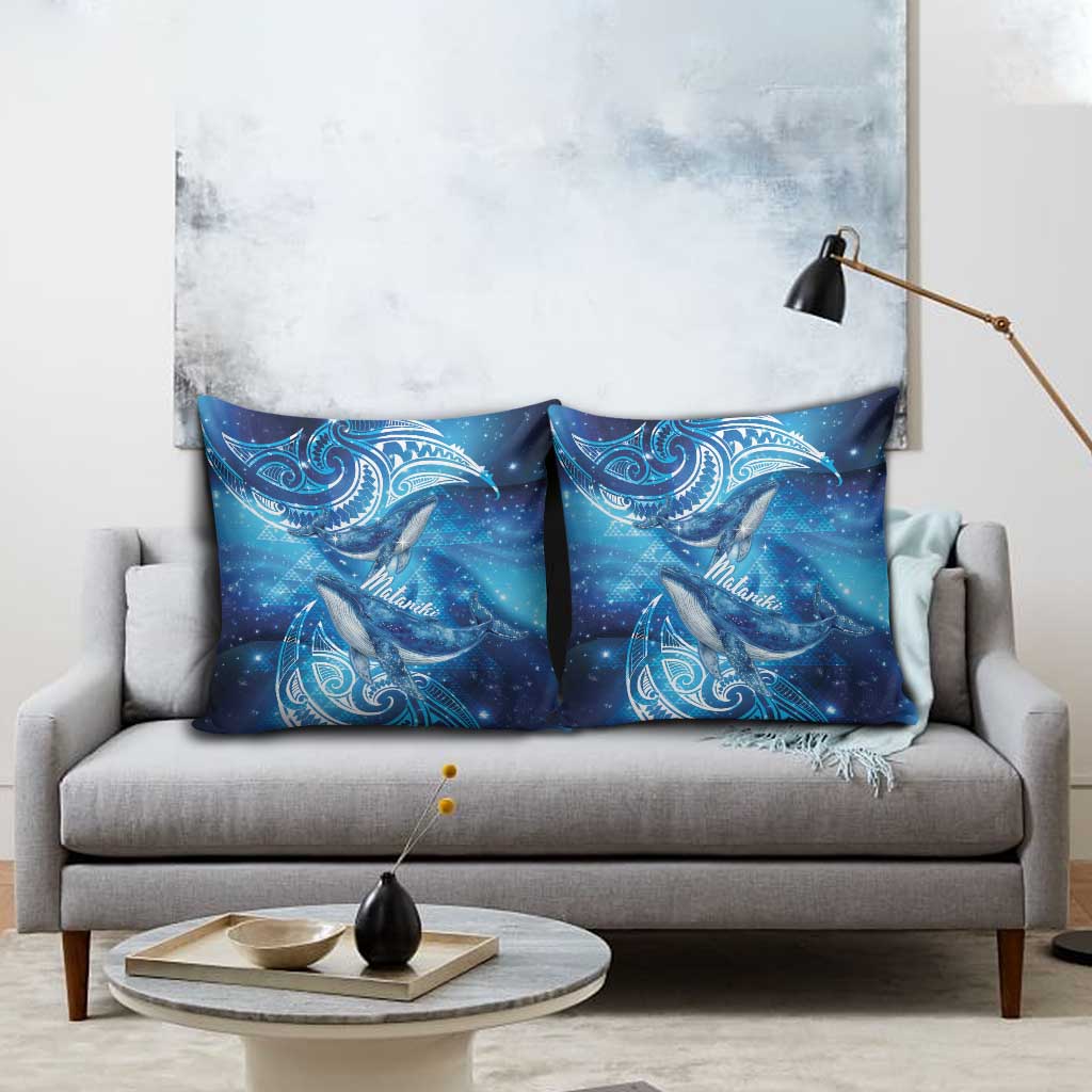New Zealand Humpback Whale Matariki Pillow Cover Maori New Year Taniko Niho Taniwha