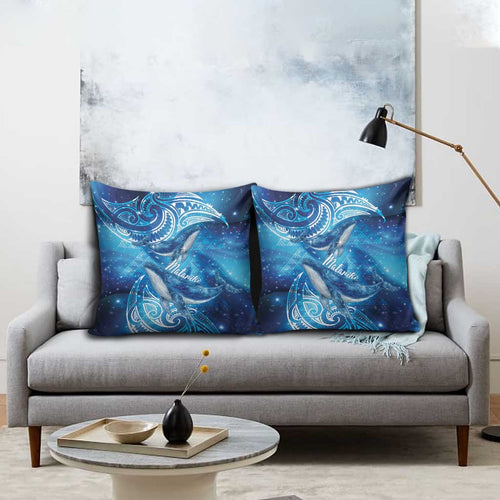 New Zealand Humpback Whale Matariki Pillow Cover Maori New Year Taniko Niho Taniwha