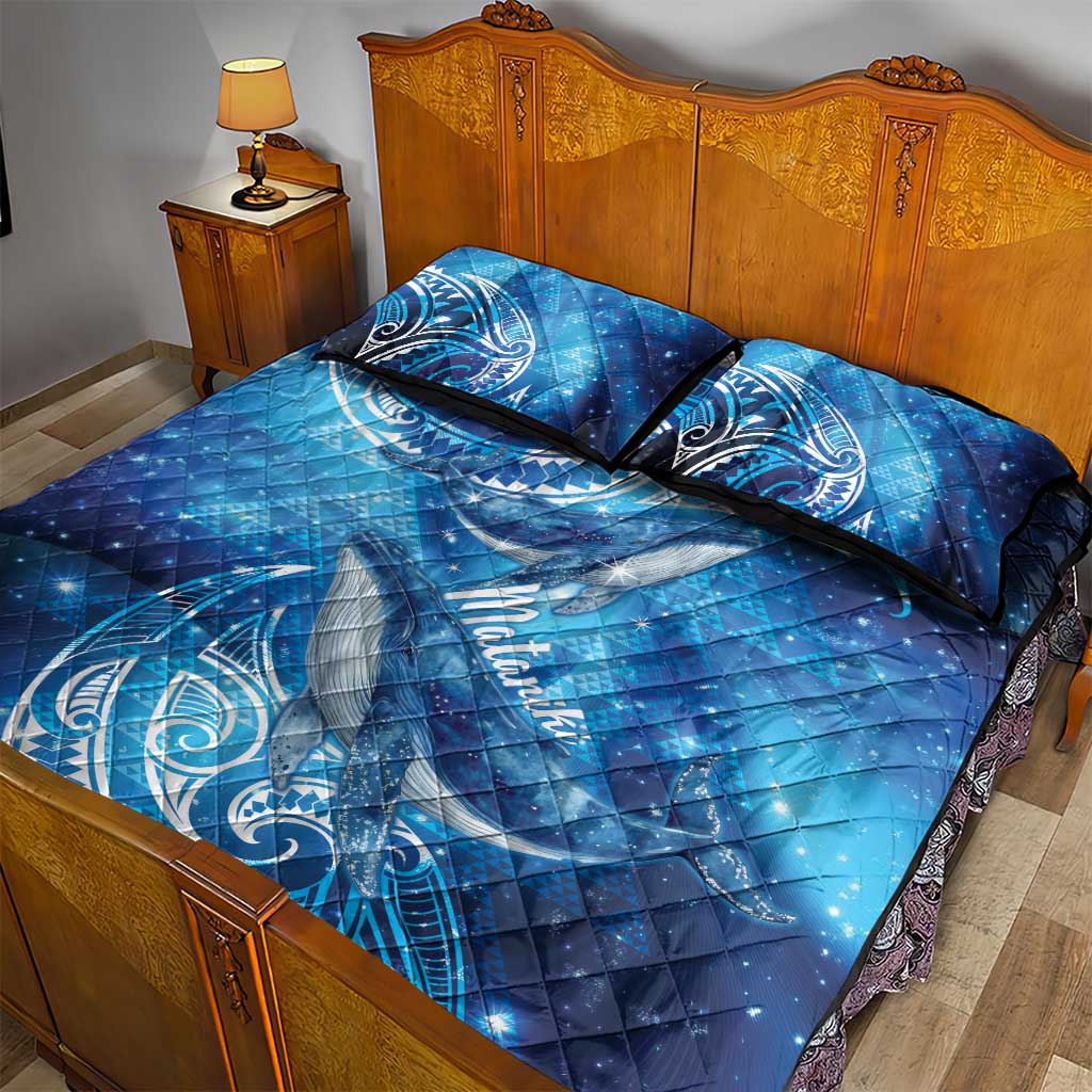 New Zealand Humpback Whale Matariki Quilt Bed Set Maori New Year Taniko Niho Taniwha