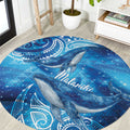 New Zealand Humpback Whale Matariki Round Carpet Maori New Year Taniko Niho Taniwha