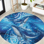 New Zealand Humpback Whale Matariki Round Carpet Maori New Year Taniko Niho Taniwha
