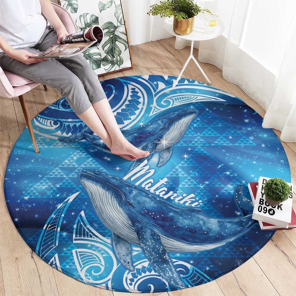 New Zealand Humpback Whale Matariki Round Carpet Maori New Year Taniko Niho Taniwha