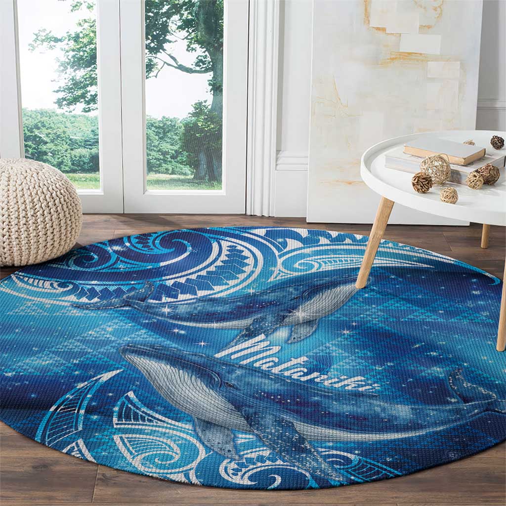 New Zealand Humpback Whale Matariki Round Carpet Maori New Year Taniko Niho Taniwha
