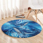 New Zealand Humpback Whale Matariki Round Carpet Maori New Year Taniko Niho Taniwha