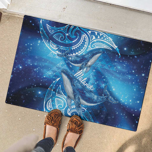 New Zealand Humpback Whale Matariki Rubber Doormat Maori New Year Taniko Niho Taniwha