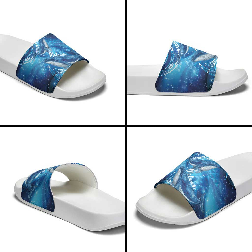 New Zealand Humpback Whale Matariki Slide Sandals Maori New Year Taniko Niho Taniwha