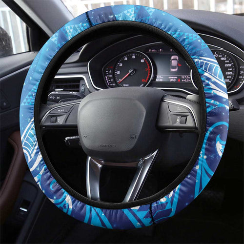 New Zealand Humpback Whale Matariki Steering Wheel Cover Maori New Year Taniko Niho Taniwha