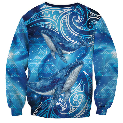 New Zealand Humpback Whale Matariki Sweatshirt Maori New Year Taniko Niho Taniwha