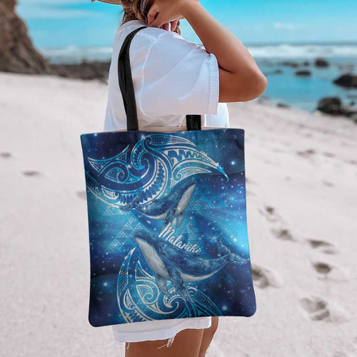 New Zealand Humpback Whale Matariki Tote Bag Maori New Year Taniko Niho Taniwha