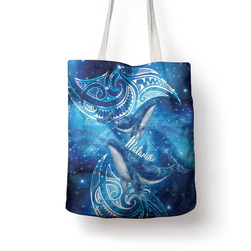 New Zealand Humpback Whale Matariki Tote Bag Maori New Year Taniko Niho Taniwha