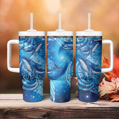New Zealand Humpback Whale Matariki Tumbler With Handle Maori New Year Taniko Niho Taniwha