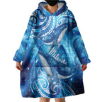 New Zealand Humpback Whale Matariki Wearable Blanket Hoodie Maori New Year Taniko Niho Taniwha