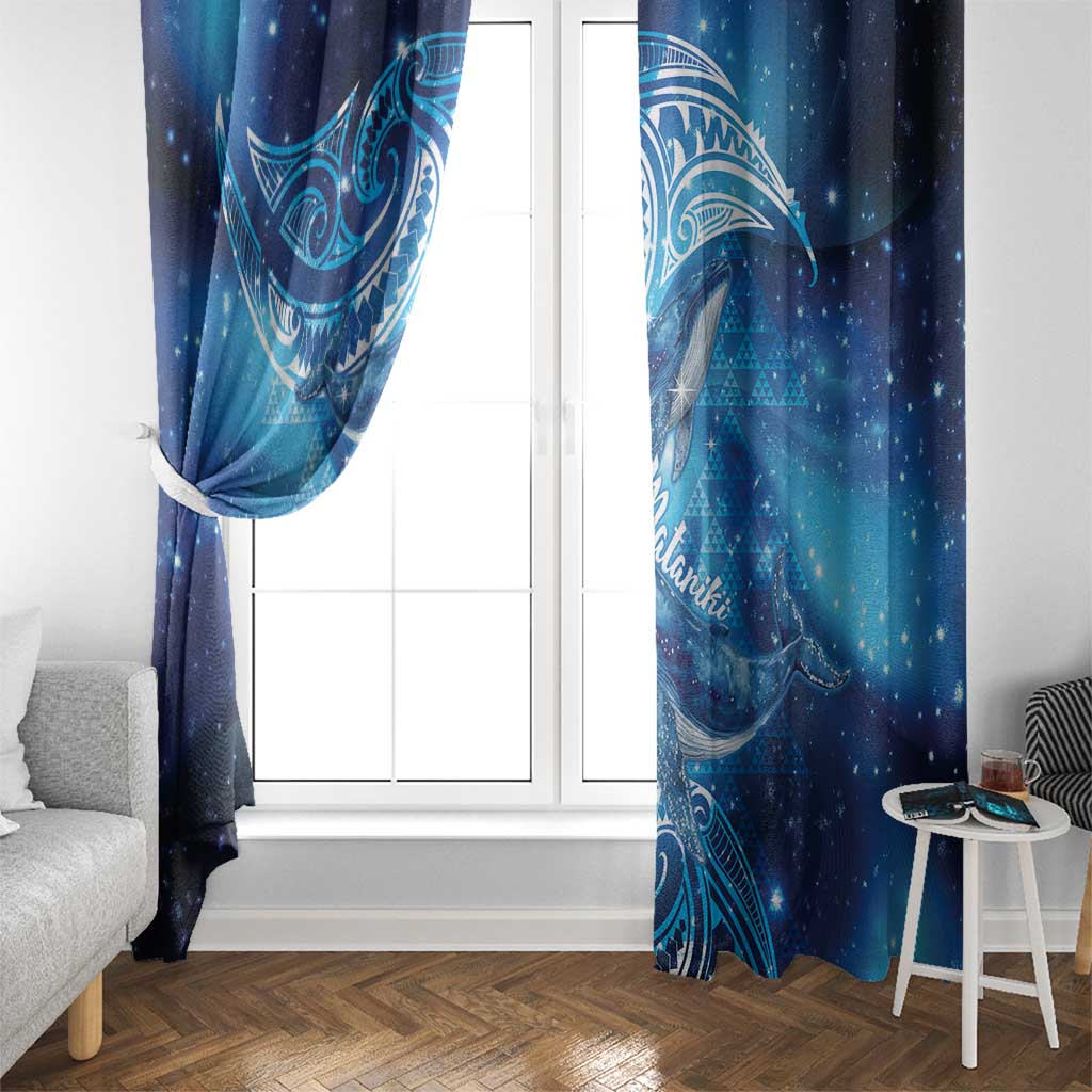 New Zealand Humpback Whale Matariki Window Curtain Maori New Year Taniko Niho Taniwha