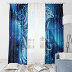 New Zealand Humpback Whale Matariki Window Curtain Maori New Year Taniko Niho Taniwha