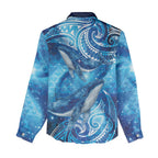 New Zealand Humpback Whale Matariki Women Casual Shirt Maori New Year Taniko Niho Taniwha