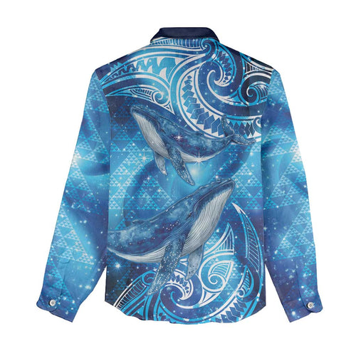 New Zealand Humpback Whale Matariki Women Casual Shirt Maori New Year Taniko Niho Taniwha