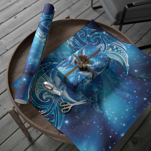 New Zealand Humpback Whale Matariki Wrapping Paper Maori New Year Taniko Niho Taniwha