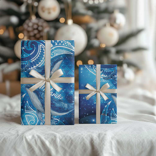 New Zealand Humpback Whale Matariki Wrapping Paper Maori New Year Taniko Niho Taniwha