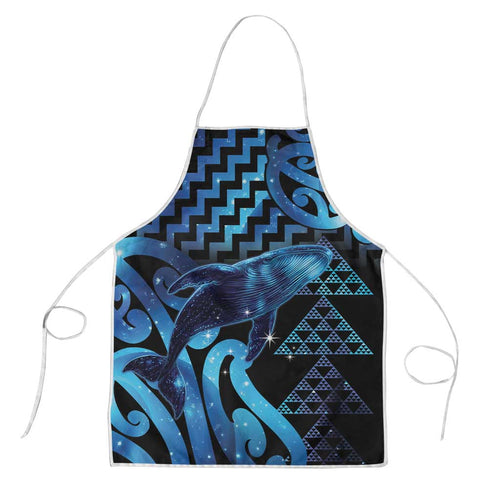 Humpback Whale Matariki New Zealand Apron NZ Maori Paikea Poutama Luxury Blue
